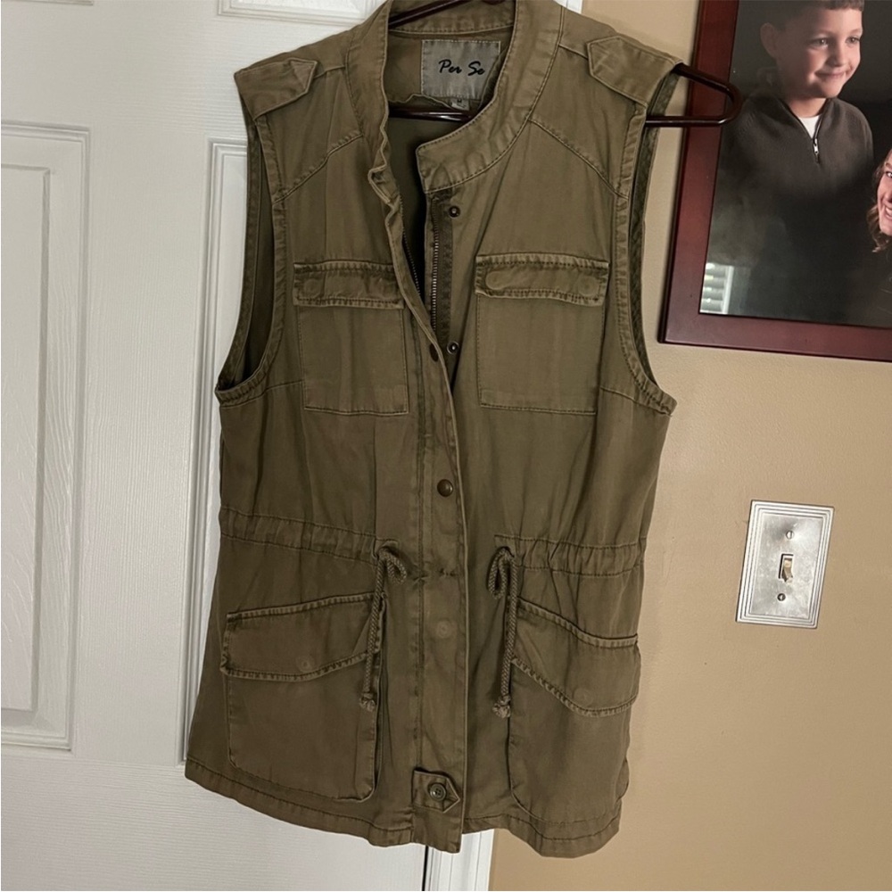 Per Se Khaki Utility Vest size medium